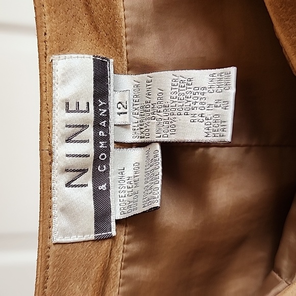 Nine & Co Vintage Skirt Tan real Suede size 12 - Picture 5 of 6